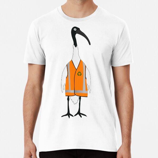 Bin Chicken Rubbish Collector on Black Premi S to 5XL Made in the AU/USA T-Shirt