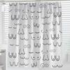 Sexy Boobs Shower Curtain Boob Feminine Feminist Seamless Breast Pattern Bathroom Curtains Polyester Bathroom Screen with Hooks