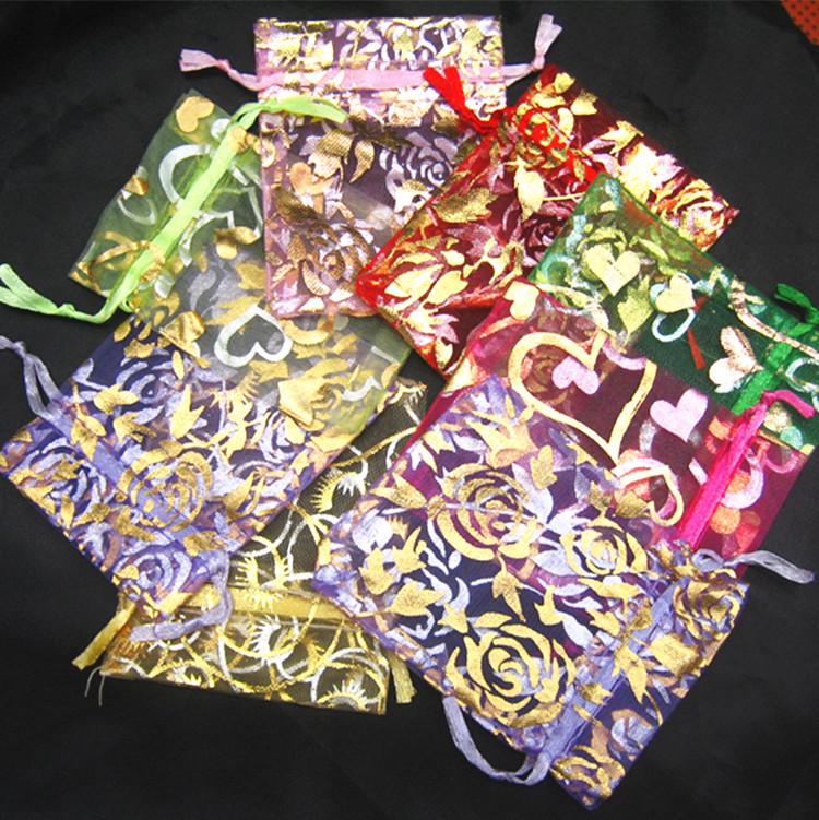 Gold Stamping Mesh Candy & Sachet Wedding Bag