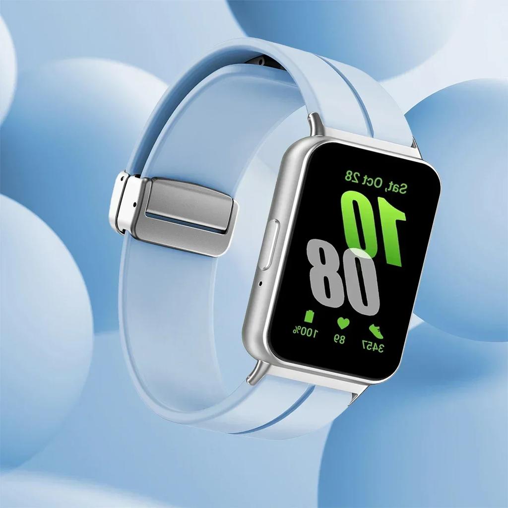 Cinturino in Silicone per Samsung Galaxy Fit3 Cinturino per Orologio Fibbia Magnetica Braccialetto Sostituzione Correa
