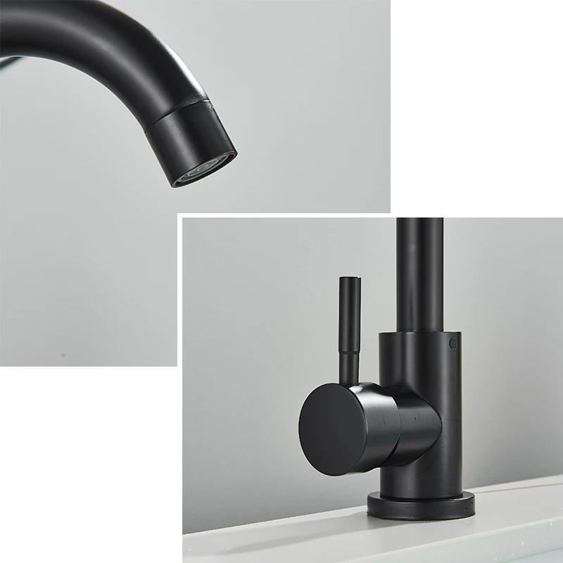 Bathroom Basin Faucet 304 Stainless Steel Hot Cold Wash Mixer Crane Tap 360 Rotation Sink Faucets Single Lever Tap for Bathroom
