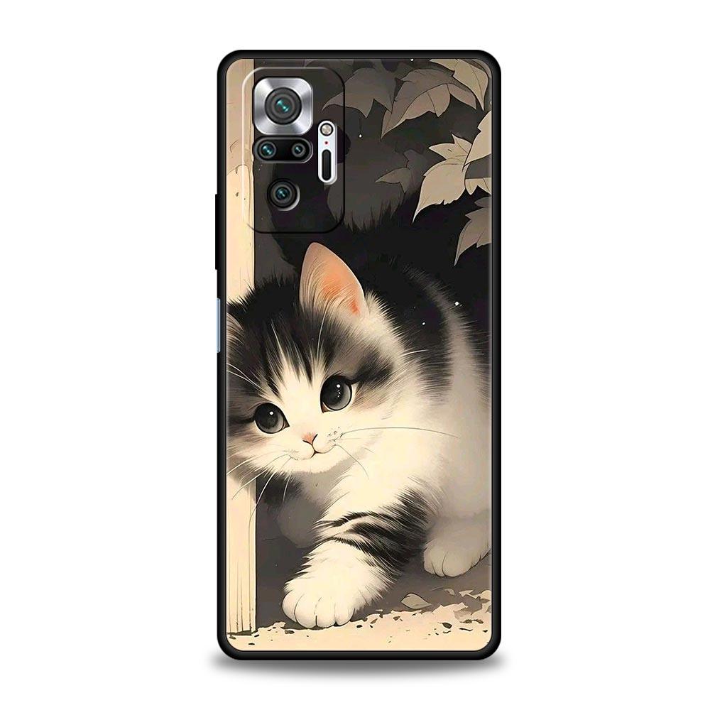 Colorful Cat Design Phone Case Cover for Redmi 14C 10C Note 15 14 13 12 10 11 K40 Pro Plus 5G Soft TPU Shockproof Shell Fundas