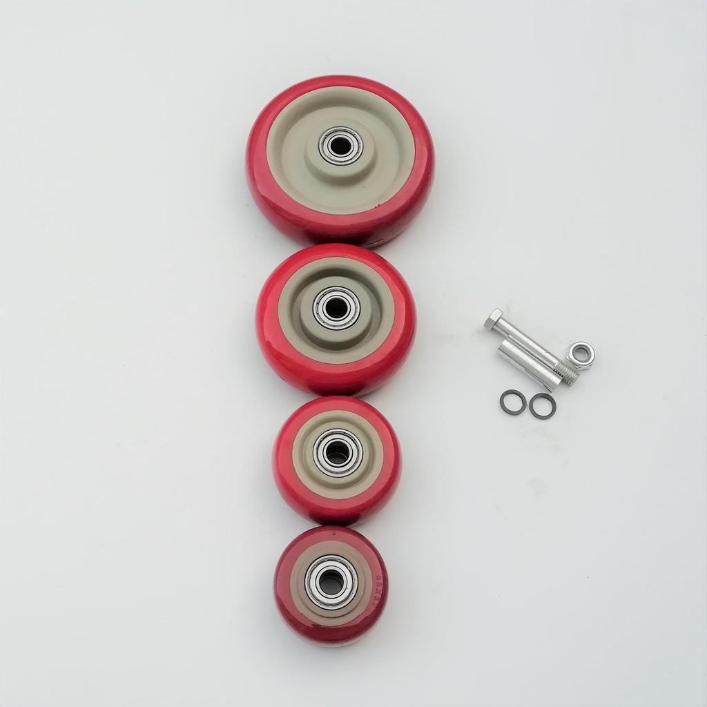 Medium Jujube Red Double Bearing PVC Rubber Swivel Caster Wheel