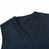 Autumn/Winter Children's Cotton Knit V-Neck Sweater Vest - College Style, Solid Color