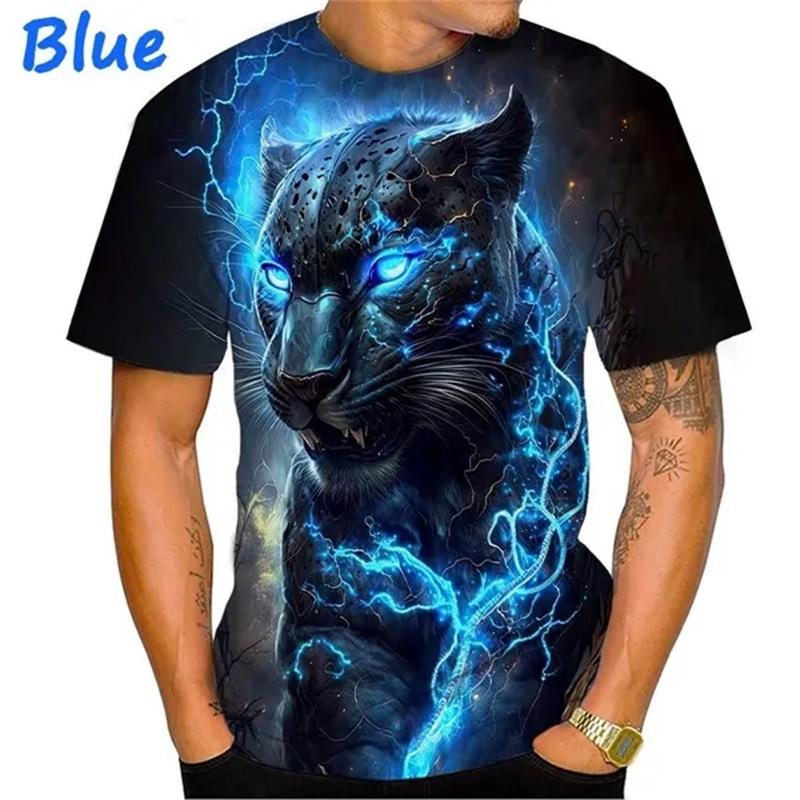 New Hot Sale Panther 3D Print T-Shirts Men Women Fashion Casual Short Sleeve T Shirt Oversized Harajuku Tees Tops Kids Clothing