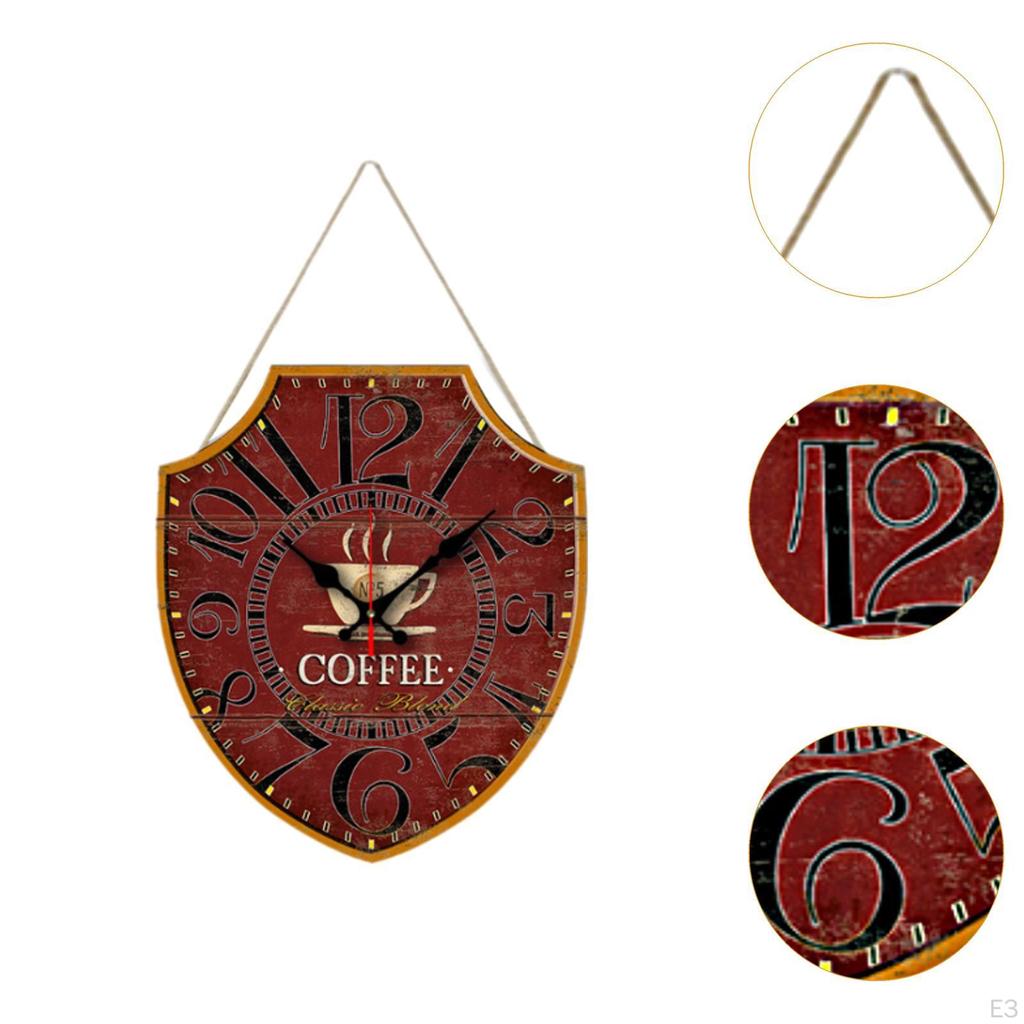Arabische Ziffern Wanduhr, Handwerksdekor, Kreative Hängende Holz Uhr für Rustikal