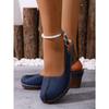 Plus Size New Women's High Heel Sandals Buckle Design Chunky Heel Comfort Retro Beach Holiday Outdoor Shoes