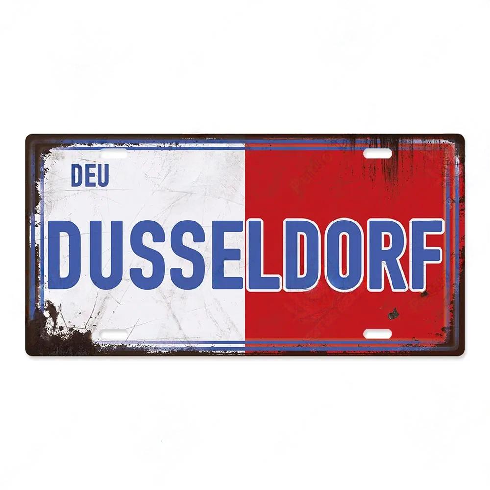 FJ Decors Germany City Metal Tin Signs Licenses Plate Plaque Metal Vintage Bar Pub Club Home Wall Decor