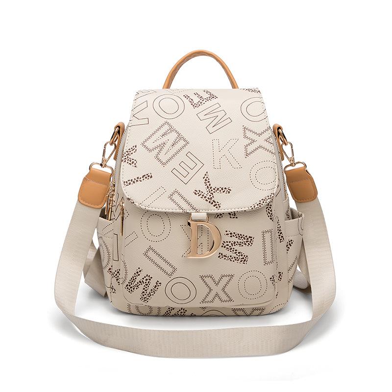 High-quality Double-shoulder Bag - Vintage-style Casual Large-capacity Single-shoulder Backpack with Printed Design Trendy and Fashionable Schoolbag 2260₽