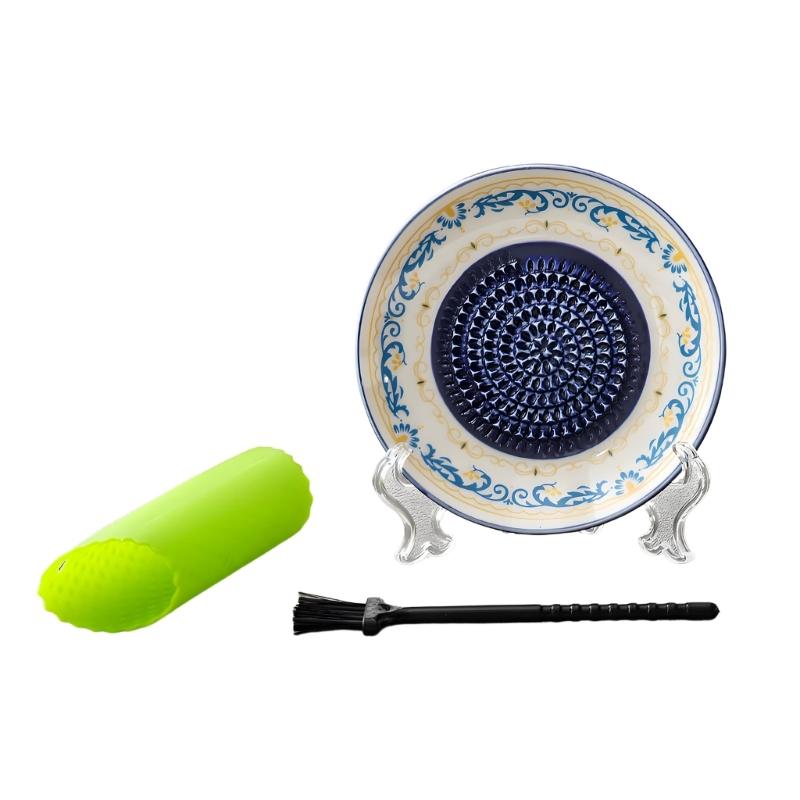 Efficient Ceramic Garlic And Fruit Grater With Embossing Design Gingers Grinder Plate For Home Cooking And Camping Trip