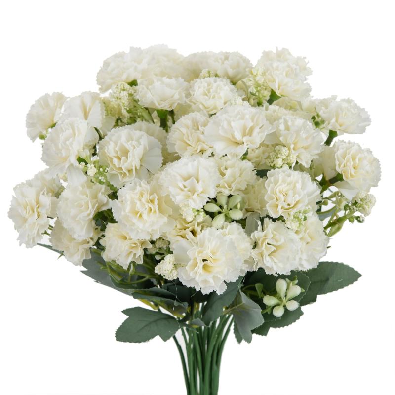 Artificial Carnation Flower Bouquet Vibrant Multicolor Fade Resistant Fake Flower For Home Wedding Garden Outdoor Decor