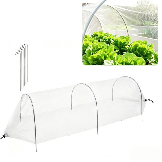 Garden Row Insect Netting Pop Up Garden Bed Tunnel Net with Drawstring Vegetable Rows Netting Insect And Bird Protection for Vegetables Fruits