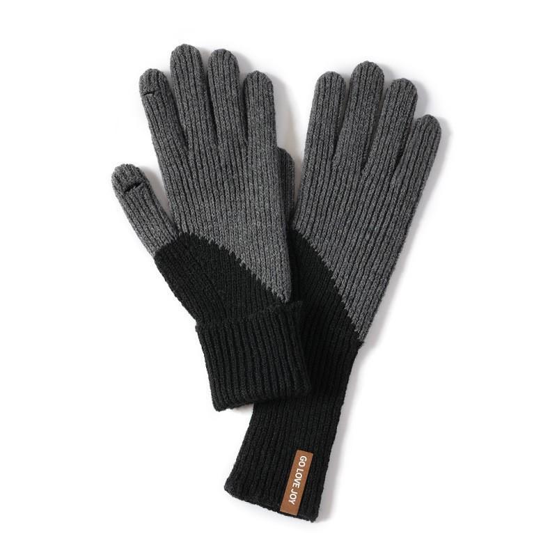 Winter Wool Knit Cycling Gloves Touchscreen Compatible Windproof Warm Full Finger Outdoor Sports DZ149