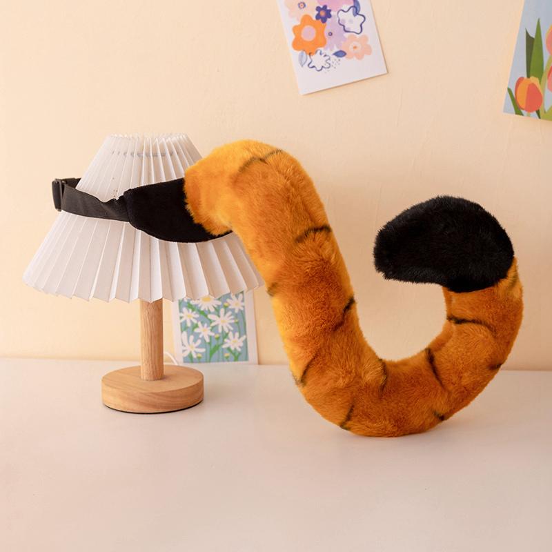 35cm Simulierte Tiger-Schwanz-Pfote Plüschtier Realistisches Tierpuppe Kinder-Szenen-Theater Familienspiel Verkleidepuppe orange