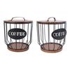 Rustic Coffee Filter Holder with Lid Coffee Filter Storage Container Coffee Pod Holder for Counter