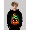 Autumn 3D Halloween Printed Hoodies Fashionable Casual Sports Long Sleeved Children's Boy Hooded Sweatshirts