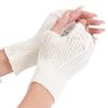 Short Fish Scale Woolen Gloves Autumn Winter New Female Student Fashion Knitted Warm Exposed Finger Sleeves Fake Sleeves