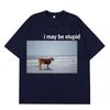 Ich bin vielleicht eine dumme Kuh am Strand Lustiges Meme T-Shirt Unisex Mode 100% Baumwolle Vintage Kurzarm Lockerer Komfort Übergroße T-Shirts