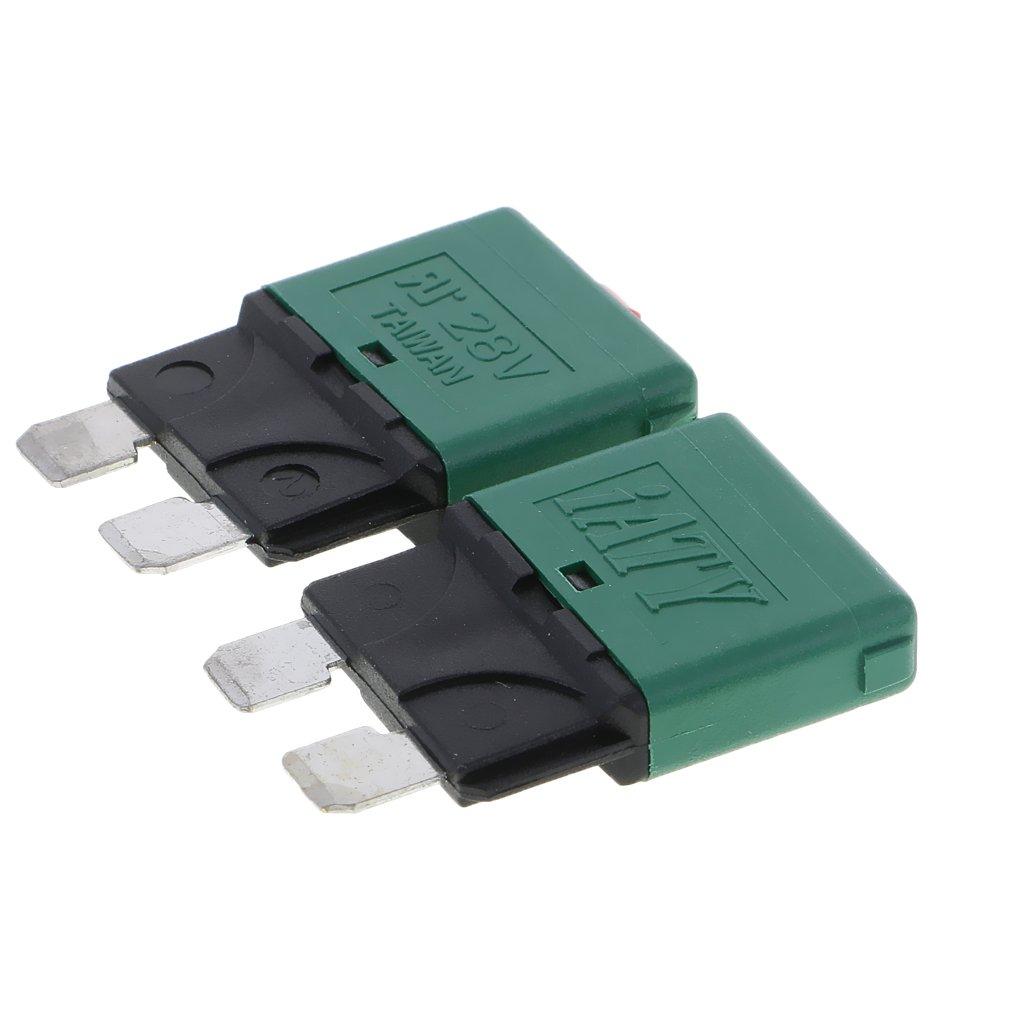 perfk 2 Sets Waterproof Auto Reset Mini ATM Circuit Breaker Fuse Replacement, 30A
