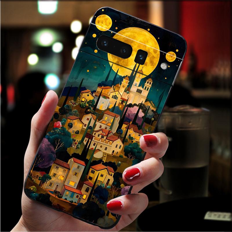 

Phone Case For Google Pixel 10 9 Pro XL 9A 8 7 6 Pro Pixel 8A 7A 6A Pixel 8 7 6 5 House Night Light Moon Scenery Case Google Pixel 6