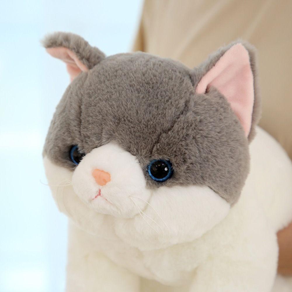 50cm Size Imitation Lying Cat Plush Toys Hairy Texture Realistic Cat Plush Toy Birthday Gift