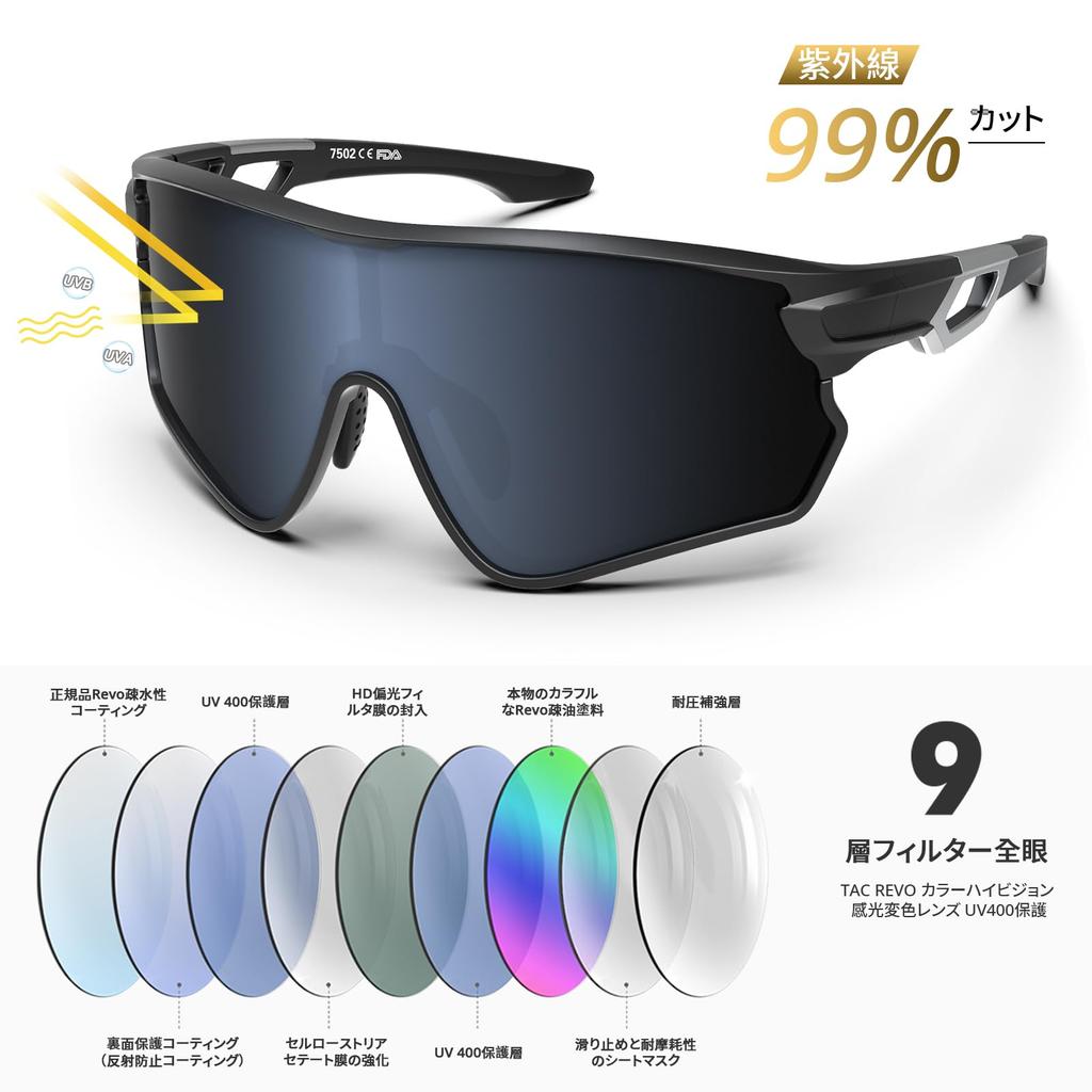 Sports Polarized for Large Frame TR90 TAC UV400 Unisex Clear [BEACOOL] Sunglasses, Lenses, Running, Baseball, Cycling, Fishing, Hiking, Golf, Driving,