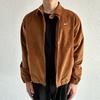 Nike Logo Embroidered Corduroy Jacket With Zip And Turn-Down Collar Men Jackets Brown DX9071-270