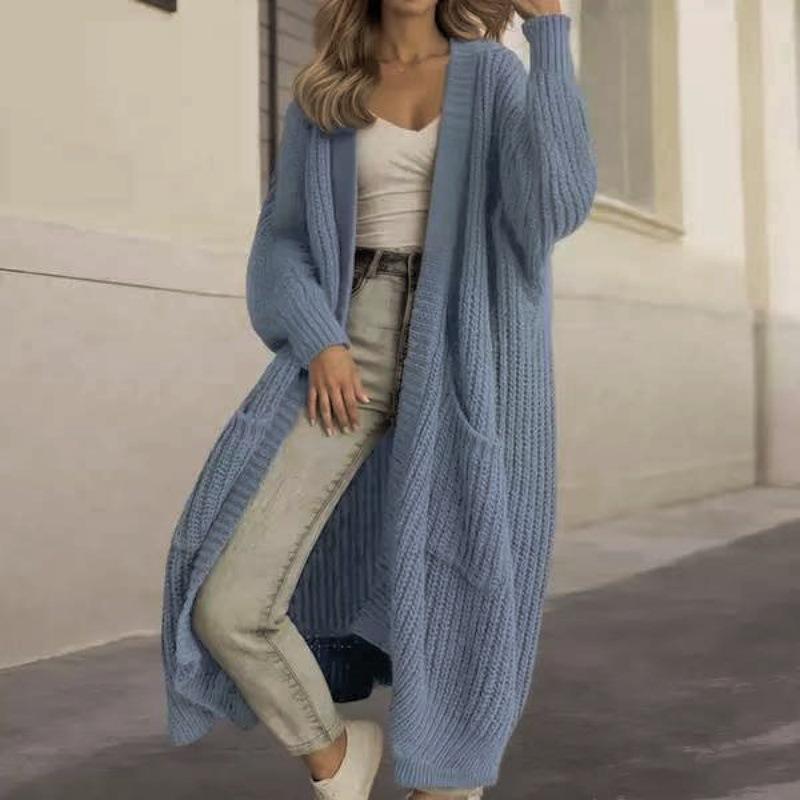 New long lazy wind sweater women's autumn and winter loose and versatile long-sleeved knitted cardigan jacket buttons 13 colors