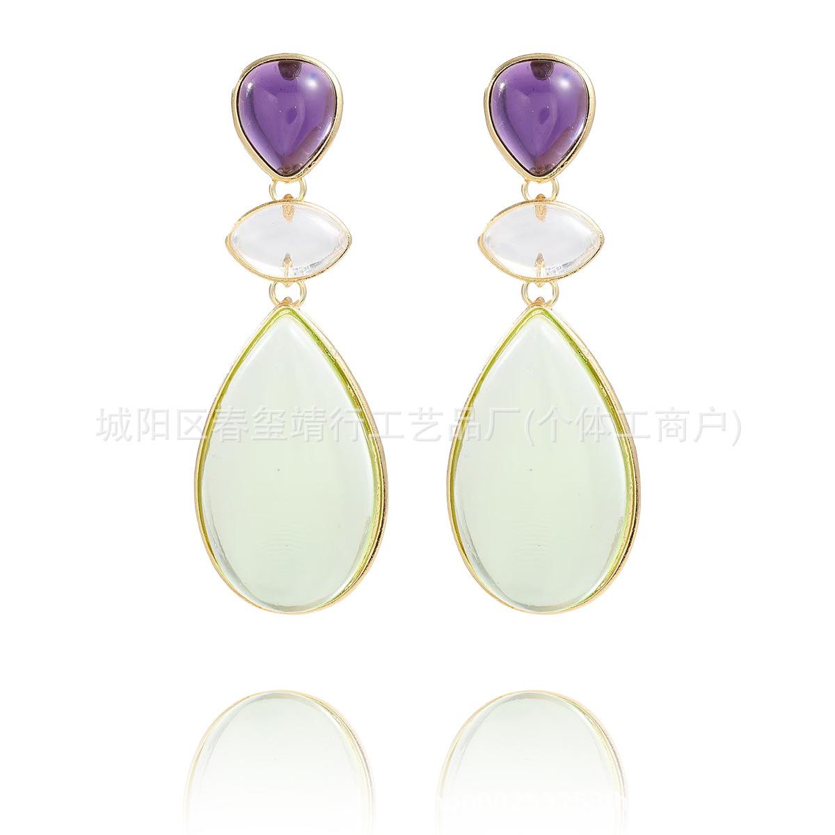 Новый модный тренд серьги-капли нишевые универсальные женские серьги из смолы разноцветный