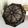 Wikinger Runen Mandala Regenschirm, Tragbarer 3-fach Kompakter Regenschirm, Weihnachtsgeschenk ES432