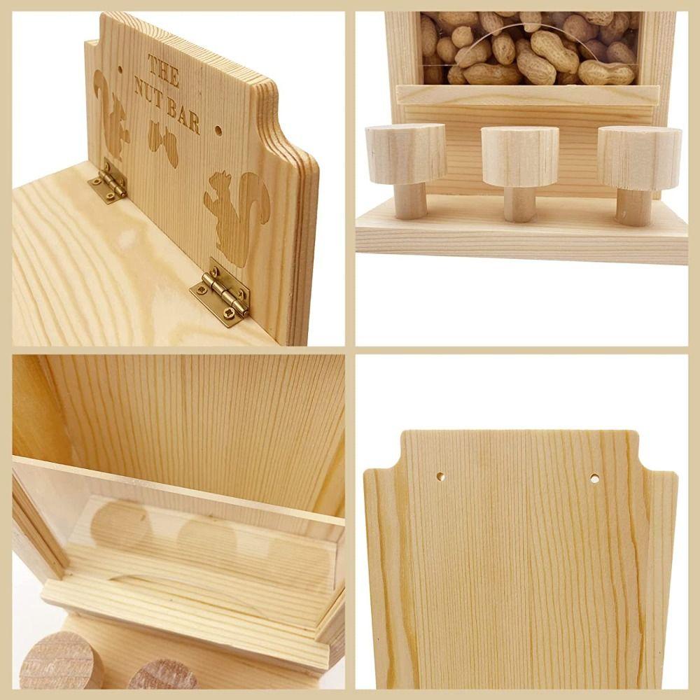 Hanging Squirrel Feeder Wooden Pet Food Dispenser Bird Raising Tool Bird Feeder  Outdoor