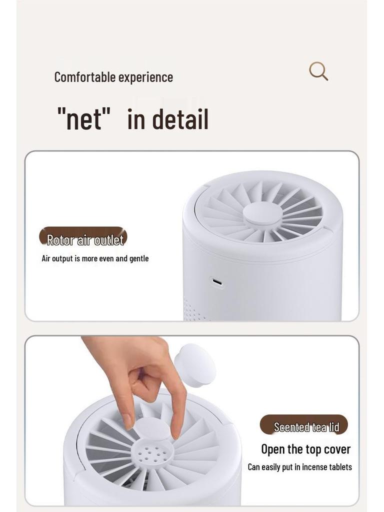 USB Desktop Air Purifier for Smoke, Dust, Odor Removal - Ideal for Office and Home Use