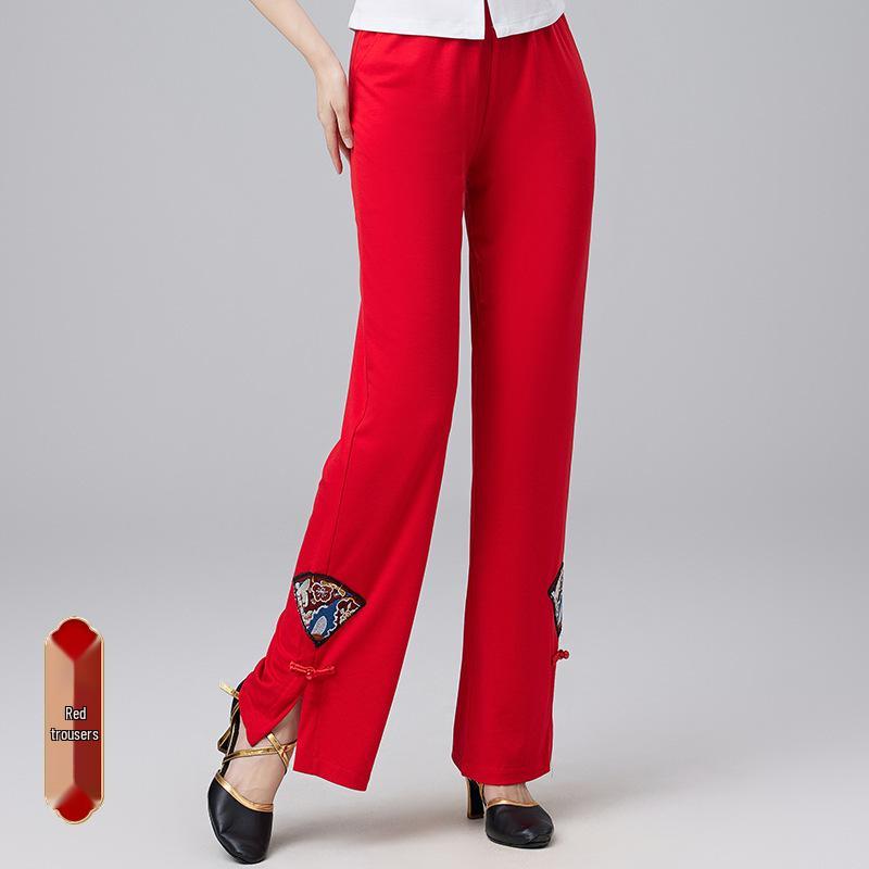 2024 Women's Chinese Style Dancewear: Short Sleeve Fitness Casual Top