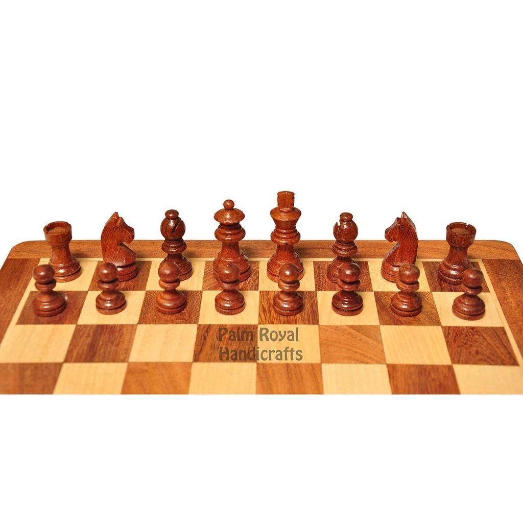 12 Inches Wooden Handmade Foldable Magnetic Chess Board Set with Magnetic Pieces and Extra Queens for 2 Players for Kids and Adults