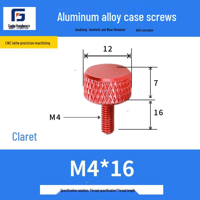 Knurled Aluminum Alloy Hand-Tightening Knob - M3M4M5M6M8 Sizes.