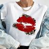 New Fashion Women T Shirt Leopard Lip Print T-Shirt T-Shirt Short Sleeve Tops Female Ladies Summer Tee Shirts Streetwear
