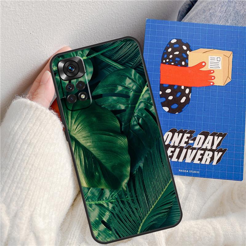 Tropical Green Plant Leaf Funda For Xiaomi Redmi Note 11 9 10 12 13 14 Pro 9S 10S 11S 12S Redmi 13C 10C 12C 14C Case