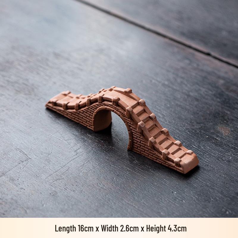 Ceramic Stone Arch Bridge Ornament for Micro Landscapes, Fish Tanks, or Zen Gardens