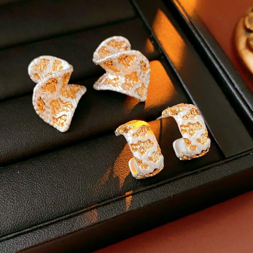 Elegant Exaggerated Earrings Spiral Creative Ear Studs Exquisite Geometric Metal Earrings  Gift