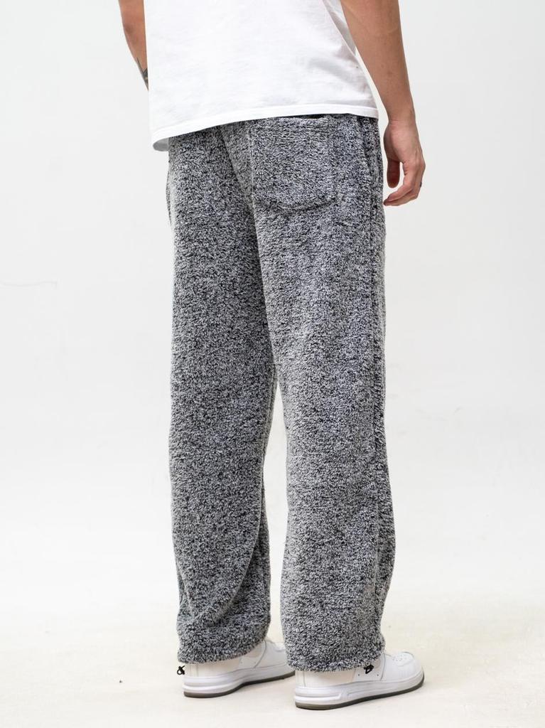 Jigga Wear Teddy Simple Crown XL Men's Gray Sherpa Baggy Sweatpants