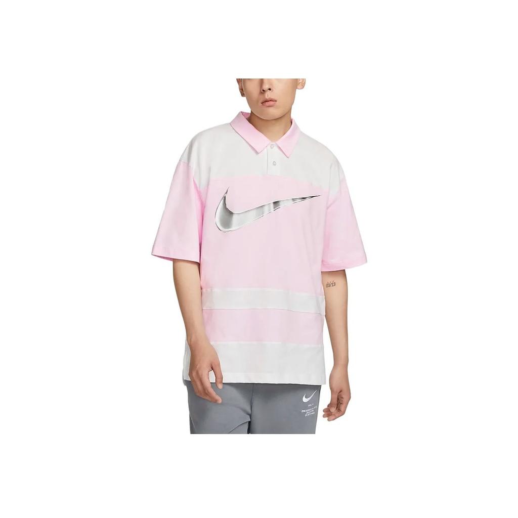 Nike Sportswear Color Block Short Sleeve Polo Shirt Men Tops Foam-Pink FN3694-125