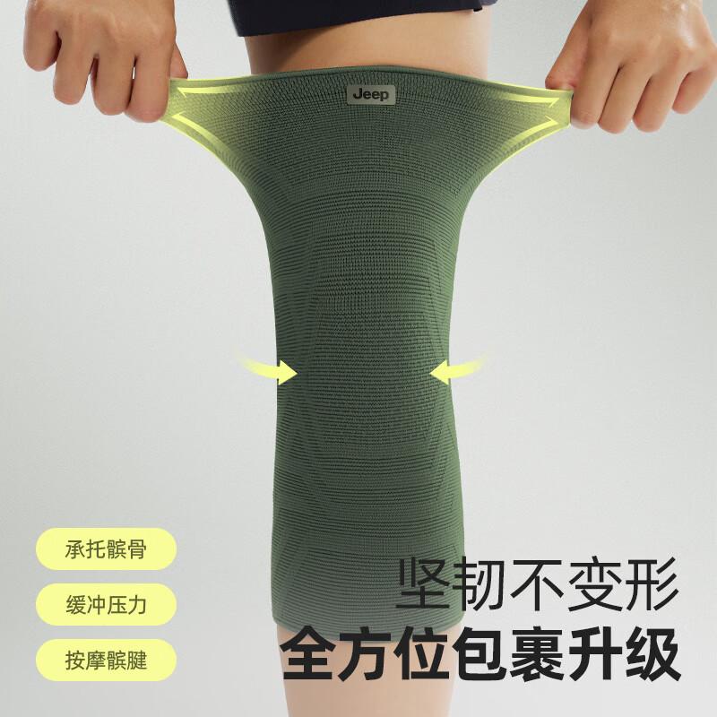 JEEP Knee Pads for Sports, Basketball Impact Protection, Running Fitness, Breathable Adult Round Machine Knitted Knee Sleeves, Black, Size M