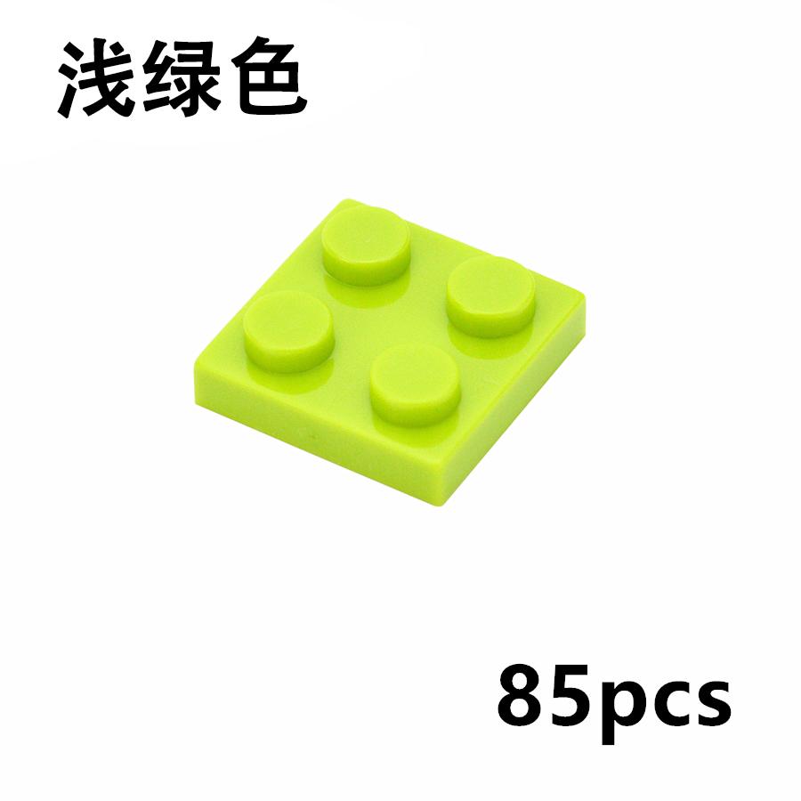 85Pcs Moc Building Blocks Plate Thin Figures Bricks 2x2 Dots Educational Creative Size Compatible With 3022 Classic Kid Toys