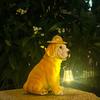 Creative Dog Solar Ornament Resin Animal Sculptures Lamp Puppy Statue Light  Courtyard