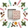 Deco Xmas Cookie Tin 15X15X7 Cm Beige Christmas Pattern