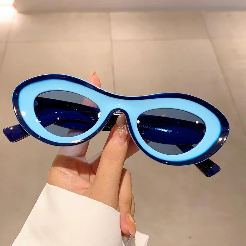 New Oval Sunglasses Women Stylish Multicolor Outdoor Shades Men Trendy Brand Designer Uv400 Protection Beach Eyewear