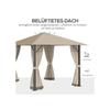 Abri de jardin 3x3m avec trous d'aération 4 sections latérales antirouille 2.97x2.97x2.6m Kaki