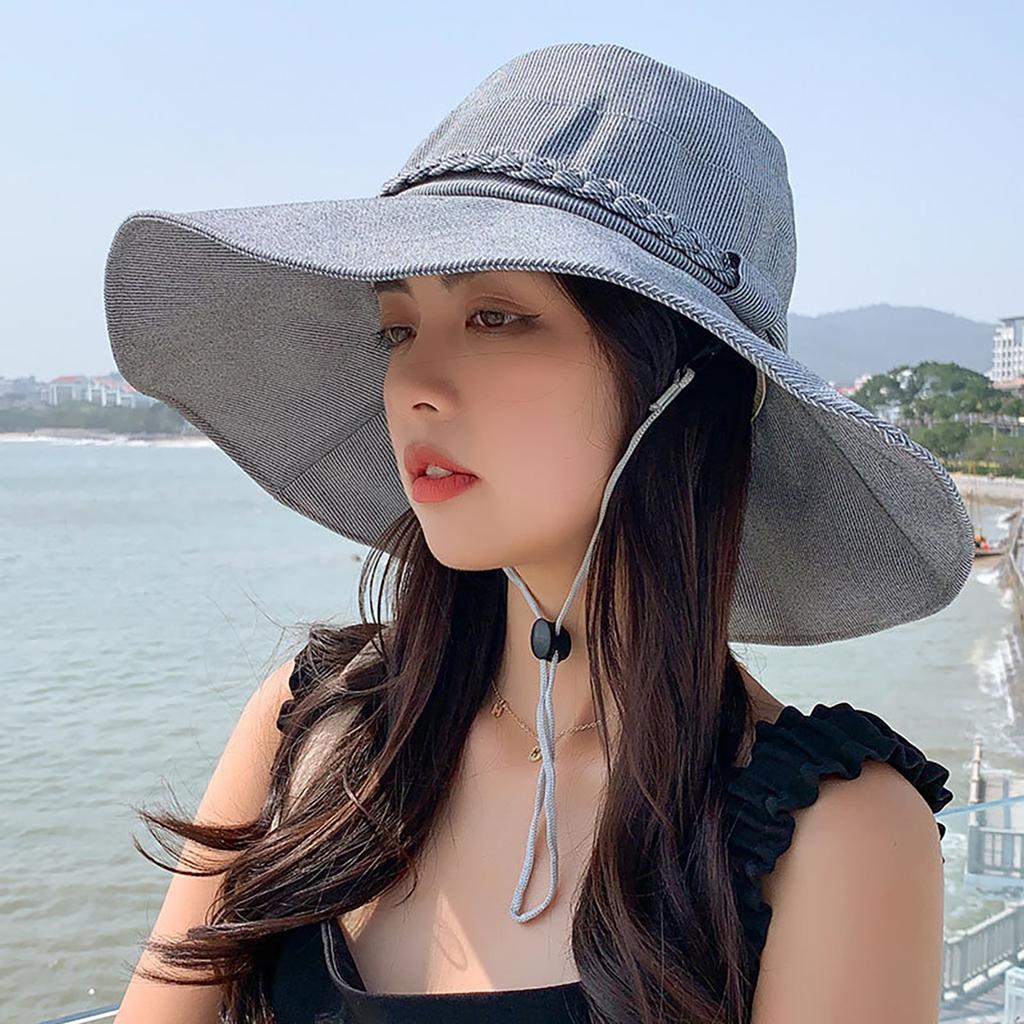 Summer Braided Bowknot Fishermen Hat for Women Wide Brim Fordable Sunshade Lace-up Bucket Cap Korean Girl Lady Travel Visor Hats