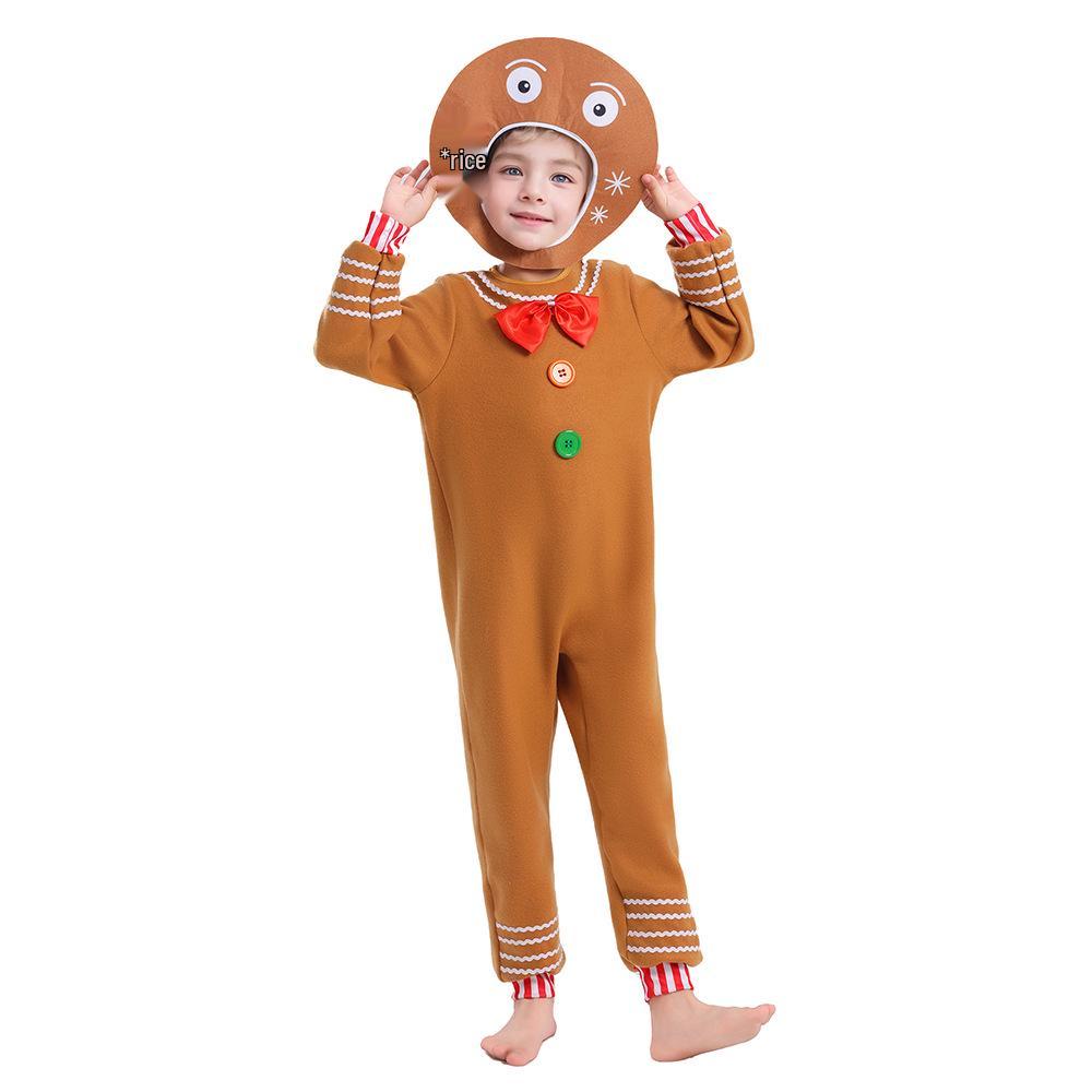Children s Gingerbread Man Cosplay Costume - Cartoon Style for Christmas and Halloween 110