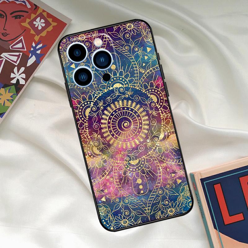 Elegant Mandala Floral Design Phone Case For iPhone 16 15 14 13 12 11 17 Pro Max 15 16 Plus 12 Mini 16e 17 Air Funda Cover